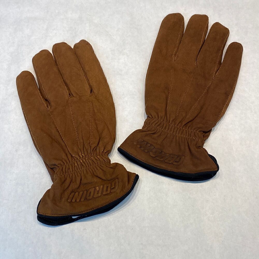 Gordini Leather Mens Gloves Size Large Brown Lined